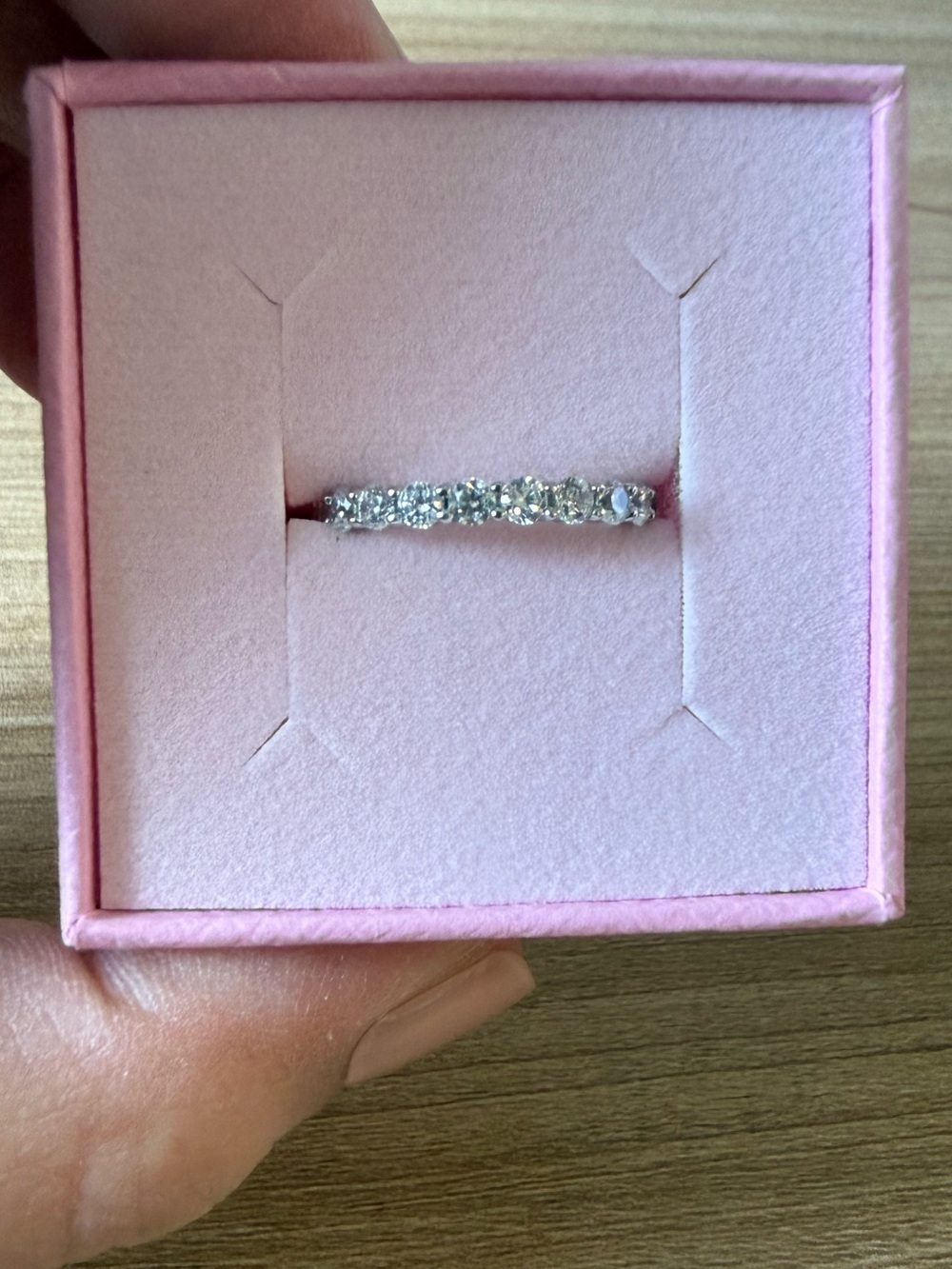 Swarovski NIB Matrix Vittore Round Cut Silver Tone Ring Band Stackable Size 50/5
